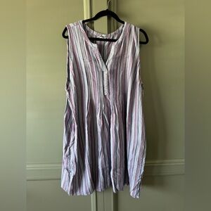 Sonoma Striped Linen Sundress w/Pockets